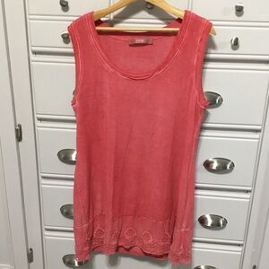 BOTTEGA ELISA CAVALETTI Salmon Colored Embroidered Sleeveless Tunic Tank XL